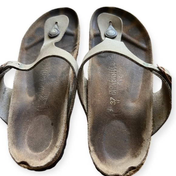 Birkenstock Gizeh Thong Leather Sandals Tan 37/6 - Picture 3 of 13